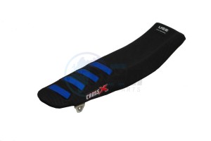 Product image: Crossx - UFM416-2BBL - Saddle Cover YAMAHA YZ 125 02-20 YZ 250 02-20 UGS COLOR WAVE BLACK-BLUE (UFM416-2BBL) 