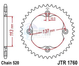 Product image: Esjot - 50-32123-40 - Chainwheel Steel Suzuki - 520 - 40 Teeth -  Identical to JTR1760 - Made in Germany 