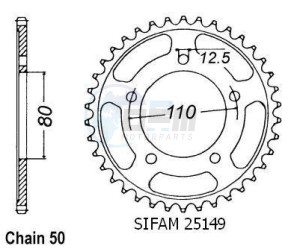 Product image: Esjot - 50-35036-42 - Chainwheel Steel Honda - 530 - 42 Teeth -  Identical to JTR1334 - Made in Germany 