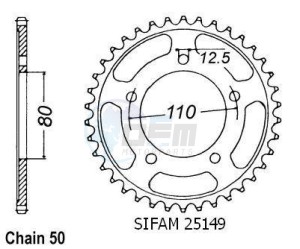 Product image: Esjot - 50-35036-46 - Chainwheel Steel Honda-Triumph - 530 - 46 Teeth -  Identical to JTR1334 - Made in Germany 