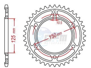 Product image: Esjot - 50-29032-42 - Chainwheel Steel KTM - 525 - 42 Teeth -  Identical to JTR899 - Made in Germany 