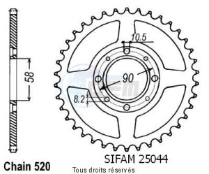Product image: Sifam - 25044CZ30 - Chain wheel rear Cm 250 Cc 82-85   Type 520/Z30 