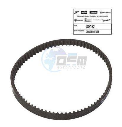 Product image: Piaggio - 286162 - TOOTHED BELT  1