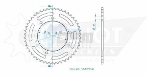 Product image: Esjot - 50-15052-48 - Chainwheel Steel Derbi-Rieju-Yamaha - 428 - 48 Teeth- Equal to JTR1134 - Made in Germany 