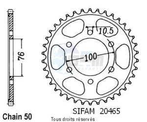 Product image: Sifam - 20465CZ46 - Chain wheel rear Gsx 550 E 83-87   Type 530/Z46 