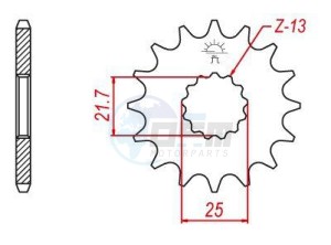 Product image: Esjot - 50-32006-16 - Sprocket TT Yamaha - 520 - 16 Teeth -  Identical to JTF565 - Made in Germany 