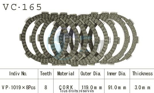 Product image: Kyoto - VC165 - Clutch Plate kit complete Vf400 F 83-86    0