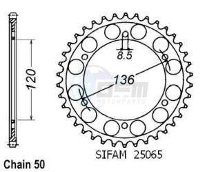 Product image: Esjot - 50-35029-44 - Chainwheel Steel Yamaha - 530 - 44 Teeth -  Identical to JTR862 - Made in Germany 