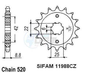 Product image: Esjot - 50-32003-16 - Sprocket Honda - 520 - 16 Teeth -  Identical to JTF276 - Made in Germany 