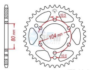 Product image: Esjot - 50-32090-36 - Chainwheel Steel Polaris - 520 - 36 Teeth -  Identical to JTR1478 - Made in Germany 
