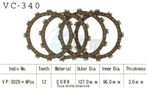 Product image: Kyoto - VC340 - Clutch Plate kit complete Ts 80 Er 81-83   