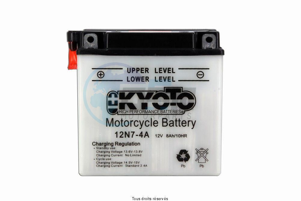 Product image: Kyoto - 712074 - Battery 12n7-4a L 137mm  W 76mm  H 134mm 12v 7ah Acid 0,48l  1