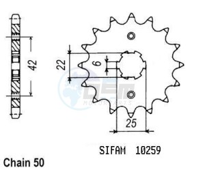Product image: Esjot - 50-35002-17 - Sprocket Honda - 530 - 17 Teeth -  Identical to JTF278 - Made in Germany 