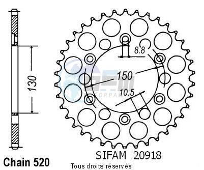 Product image: Sifam - 20918CZ48 - Chain wheel rear Xr 600 R 85-87   Type 520/Z48  0