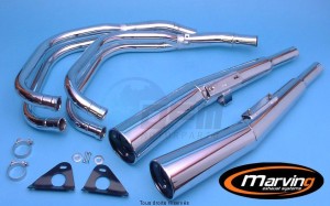 Product image: Marving - 01H5001 - Exhaust 4/2 MASTER CB 750 KZ Complete exhaust pipe  Approvede Exhaust Damper Chrome  