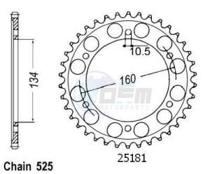 Product image: Esjot - 50-29026-41 - Chainwheel Steel Honda - 525 - 41 Teeth -  Identical to JTR1307 - Made in Germany 