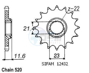 Product image: Esjot - 50-32135-13 - Sprocket TT Yamaha - 520 - 13 Teeth -  Identical to JTF583 - Made in Germany 