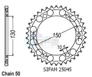 Product image: Esjot - 50-35016-46 - Chainwheel Steel Yamaha - 530 - 46 Teeth -  Identical to JTR859 - Made in Germany 