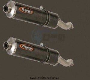 Product image: Marving - 01CADST3EU - Silencer  SUPERLINE ST3 Approved - Sold as 1 pair Small Oval Carbon  