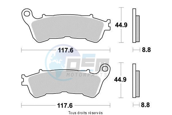 Product image: Kyoto - S1172 - Brake Pad Kyoto Semi-Metal HONDA 600 HORNET ABS 2007-2014    1