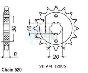 Product image: Esjot - 50-32049-12 - Sprocket TT Cagiva - 520 - 12 Teeth - Made in Germany 