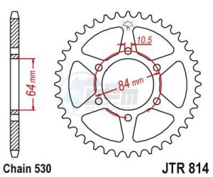 Product image: Esjot - 50-35018-45 - Chainwheel Steel Suzuki - 520 - 45 Teeth -  Identical to JTR814 - Made in Germany 