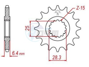 Product image: Esjot - 50-32140-14 - Sprocket TT Yamaha - 520 - 14 Teeth -  Identical to JTF1592 - Made in Germany 