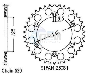 Product image: Esjot - 50-32097-44 - Chainwheel Steel Cagiva - 520 - 44 Teeth -  Identical to JTR698 - Made in Germany 