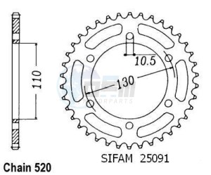 Product image: Esjot - 50-32029-43 - Chainwheel Steel Kawasaki-Suzuki-Yamaha - 520 - 43 Teeth -  Identical to JTR486 - Made in Germany 