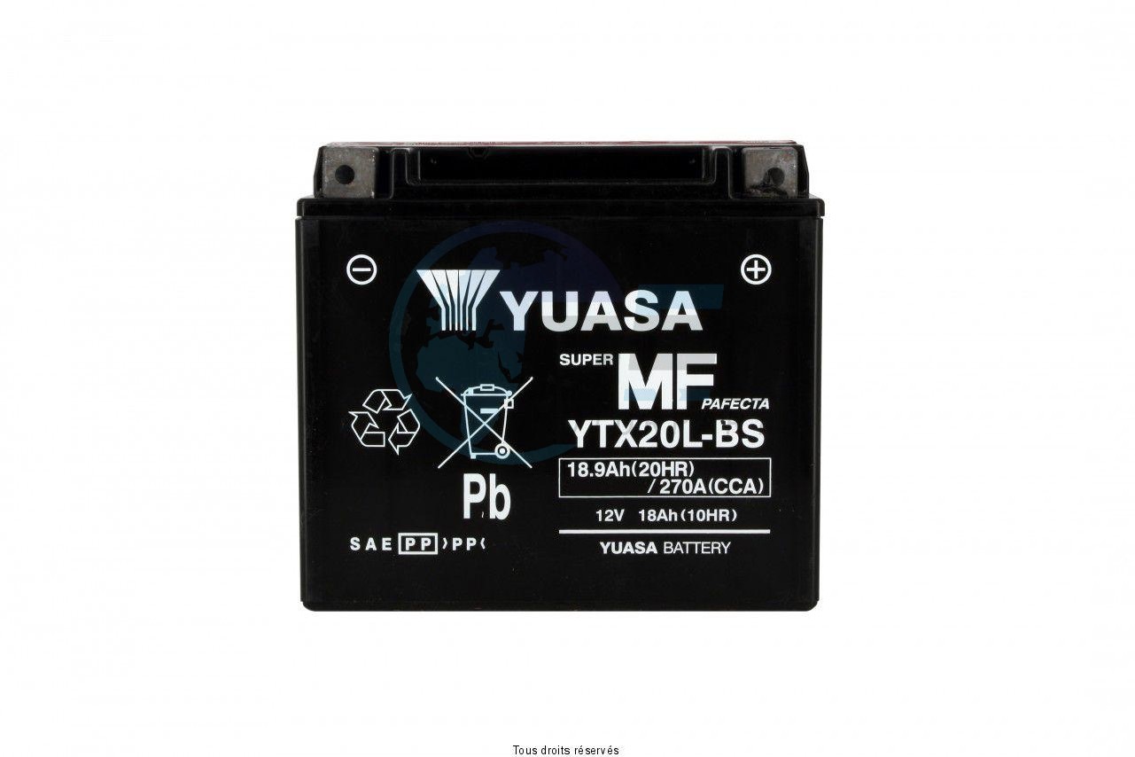 Product image: Yuasa - 812340 - Battery Ytx20l-bs L 175mm  W  87mm  H 155mm 12v 18ah  1