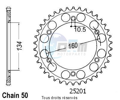 Product image: Sifam - 25201CZ40 - Chain wheel rear Vtr 1000 Sp-1 00-01   Type 530/Z40  0