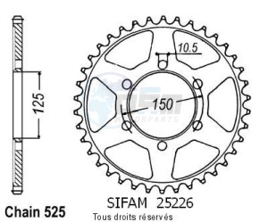 Product image: Sifam - 25226CZ45 - Chain wheel KTM 950 Super Enduro 06-   Type 525/Z45 