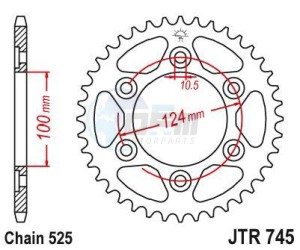 Product image: Esjot - 50-29021-38 - Chainwheel Steel Ducati - 525 - 38 Teeth -  Identical to JTR745 - Made in Germany 