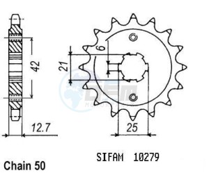 Product image: Esjot - 50-35011-17 - Sprocket Honda - 530 - 17 Teeth -  Identical to JTF288 - Made in Germany 