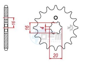 Product image: Esjot - 50-13007-14S - Sprocket TT Lightweight Yamaha - 420 - 14 Teeth - Made in Germany 