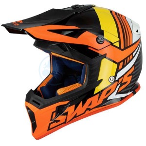 Product image: Swaps - CSW11G0102 - Helmet Cross BLUR S818 - Black/Red/Orange Brillant - Size S 