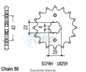 Product image: Sifam - 10259CZ17 - Sprocket Cb 400 F 75-79   10259cz   17 teeth   TYPE : 530 