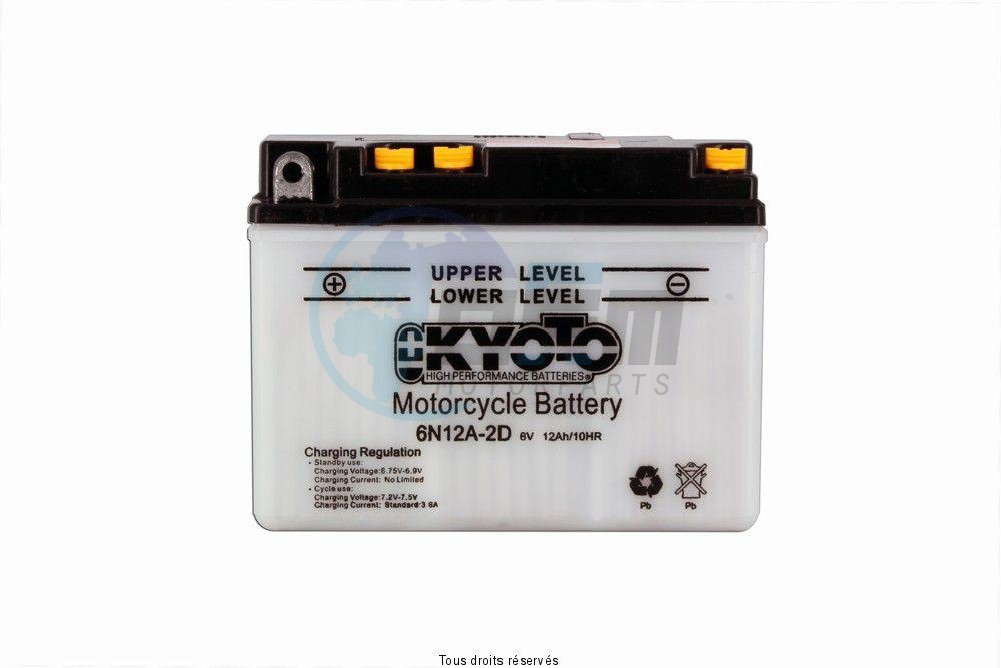 Product image: Kyoto - 706123 - Battery 6n12a-2d L 156mm  W 57mm  H 116mm 6v 12ah Acid 0,5l  0