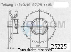 Product image: Sifam - 25225CZ44 - Chain wheel KTM 50 Left  Pro 01-03   Type 420/Z44  0