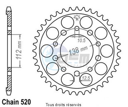 Product image: Esjot - 25287CZ39 - Chain wheel rear Honda 700   Type 520/Z39  0