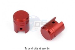 Product image: Kyoto - KP121 - Tyre Valve Cap Petit Piston Color Red for 1 pair 