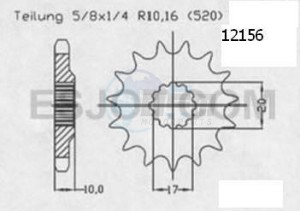 Product image: Esjot - 50-32103-13 - Sprocket TT Gas Gas - 520 - 13 Teeth -  Identical to JTF4026 - Made in Germany 