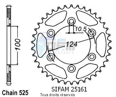Product image: Sifam - 25161CZ38 - Chain wheel rear Ducati 996 St4   Type 525/Z38  0