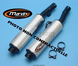 Product image: Marving - 01S2112 - Silencer  Rond GSX 1100 F 90 Approved - Sold as 1 pair Rond Ø100 Black Cover Alu 