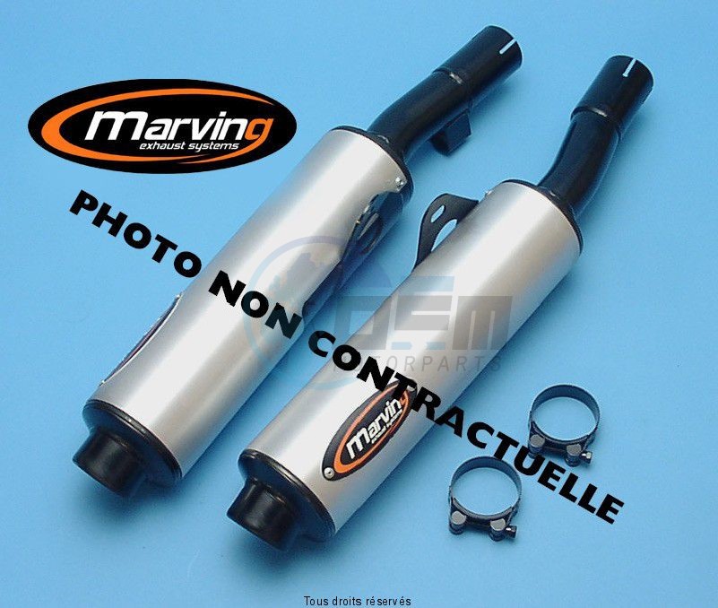 Product image: Marving - 01S2112 - Silencer  Rond GSX 1100 F 90 Approved - Sold as 1 pair Rond Ø100 Black Cover Alu  0