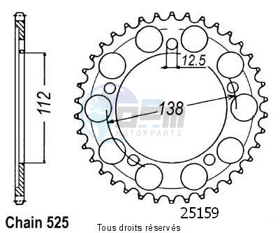 Product image: Sifam - 25159CZ44 - Chain wheel rear Cbr 600 F4 99-00   Type 525/Z44  0
