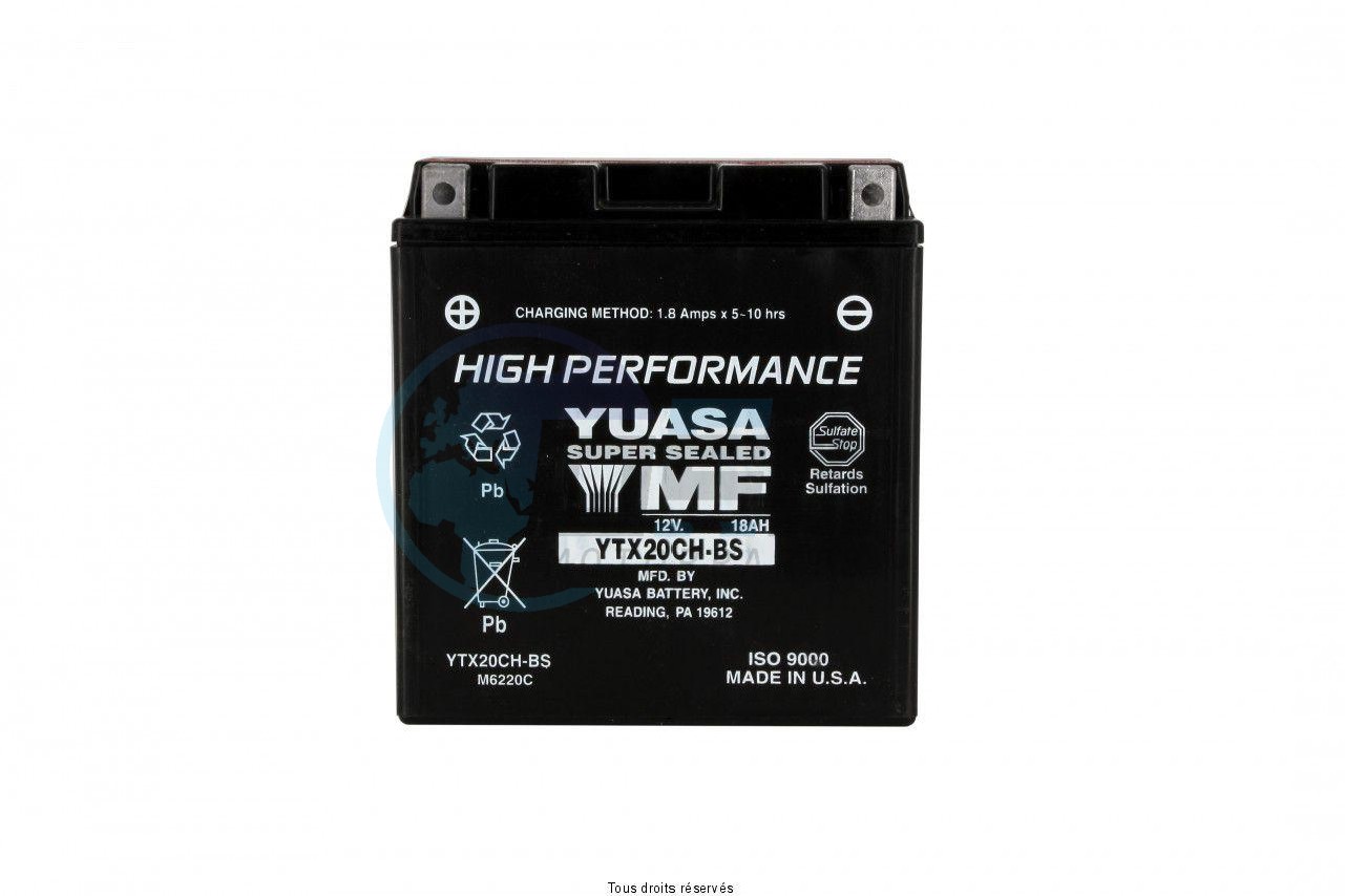 Product image: Yuasa - 812728 - Battery Ytx20ch-bs L 150mm  W 87mm  H 161mm 12v 18ah  1