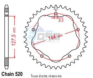 Product image: Sifam - 25175CZ37 - Chain wheel rear Ducati 748 Strada without PORTE Hub Type 520/Z37  0