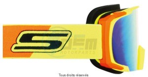 Product image: S-Line - GOGGLECROS41 - Goggles MX Cross SCRUB Yellow /Red strap Yellow /Red S Black, Screen Iridium Red 