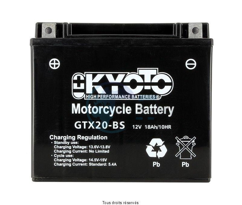 Product image: Kyoto - 712341 - Battery Ytx20-bs - Ss Entr. Acid L 175mm  W  87mm  H 155mm 12v 18ah Acid 0,93l  0